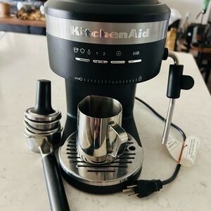 KitchenAid Black and Silver Espresso Machine
